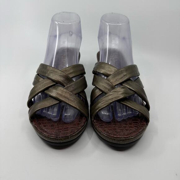Catwalk Women Fashion Sandals Wedge Strappy Heels WMN US8 EU38 Brown Block - Picture 1 of 7